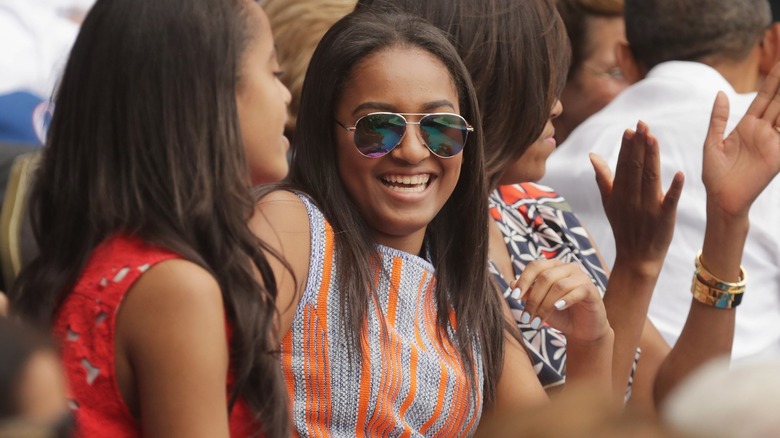 Sasha Obama smiling