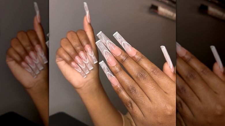 Clear French tips