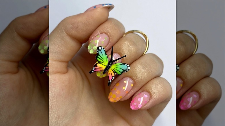 3D butterfly nails