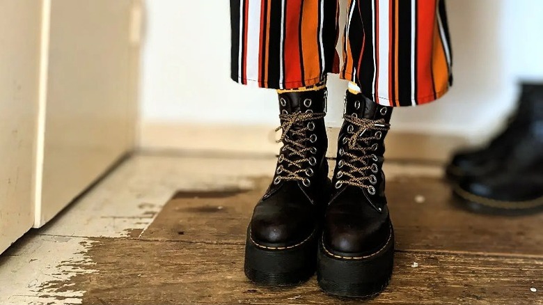 Doc martens and striped pants