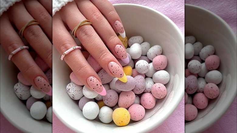 Chocolate egg inspired nails