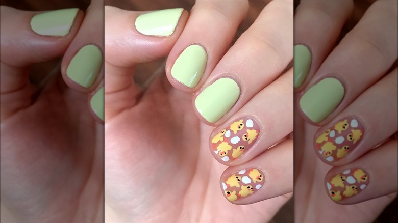 Easter chick manicure