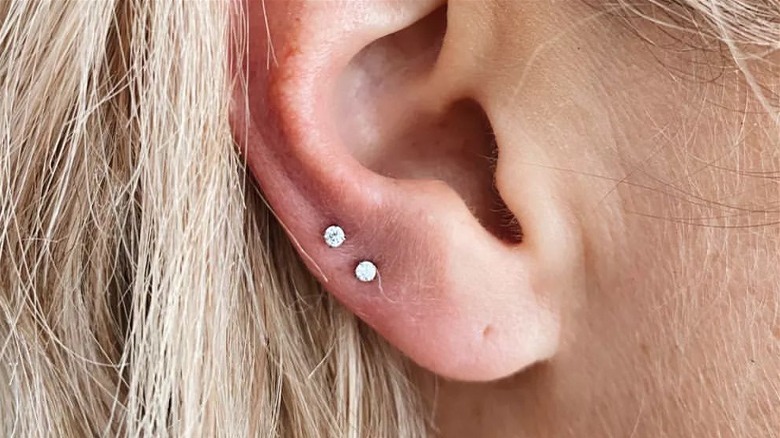 Snakebite ear piercing