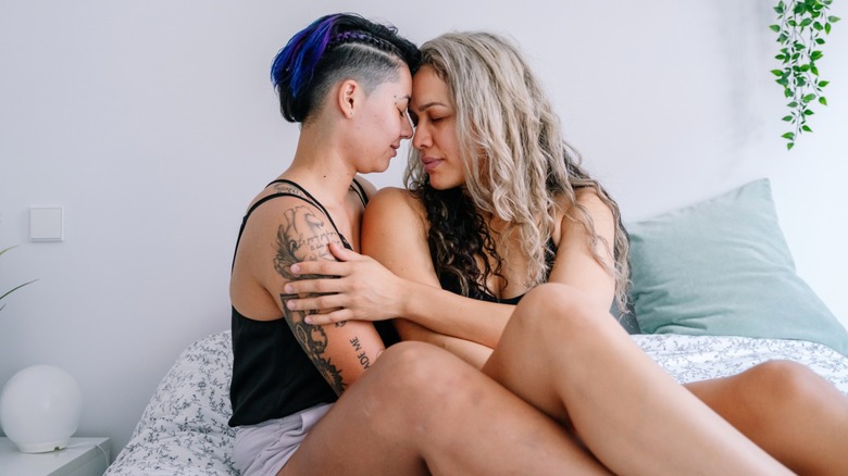 Two women in bed