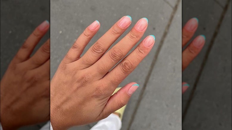 Colored French manicure nails