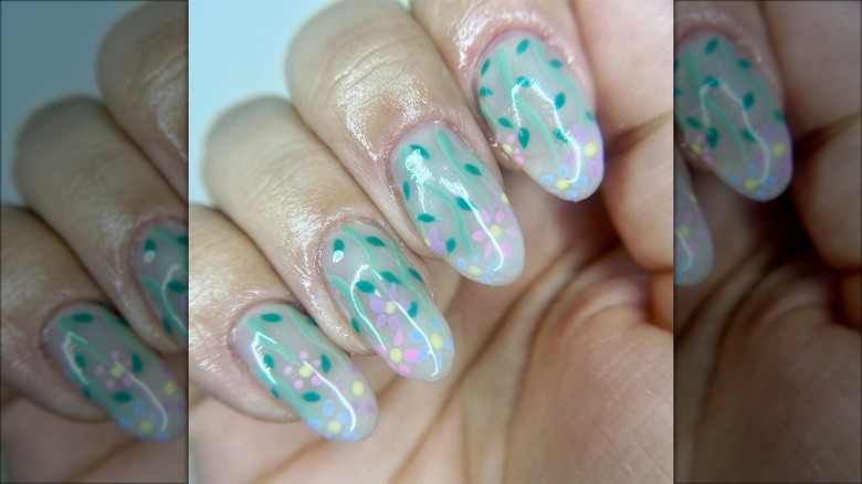 Painted milk bath nails