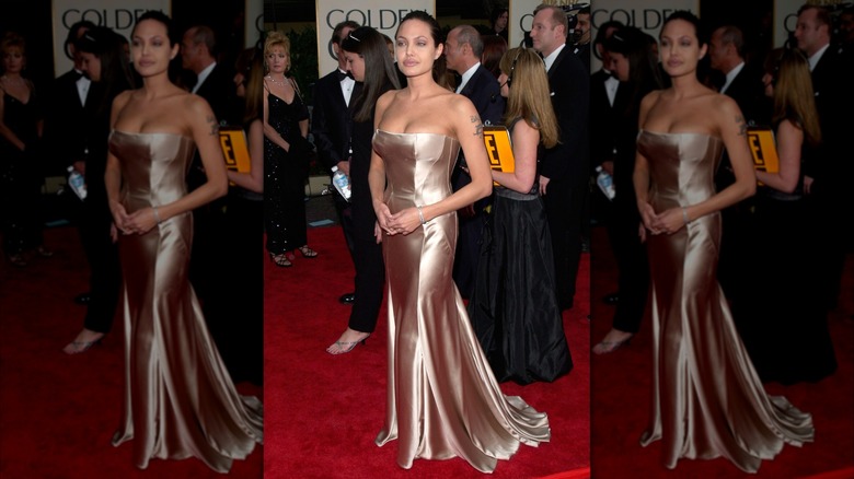 Angelina Jolie gold dress