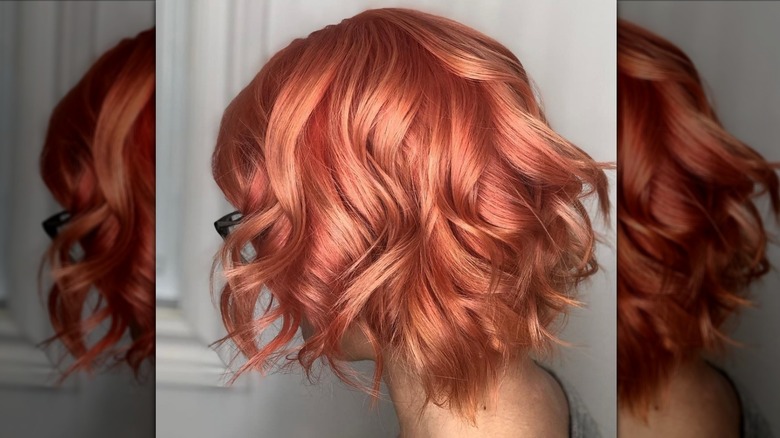 Apricot pink hair