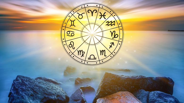 Zodiac wheel and rocks