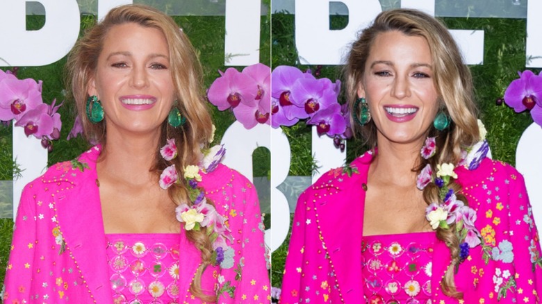 Blake Lively flowers in hair