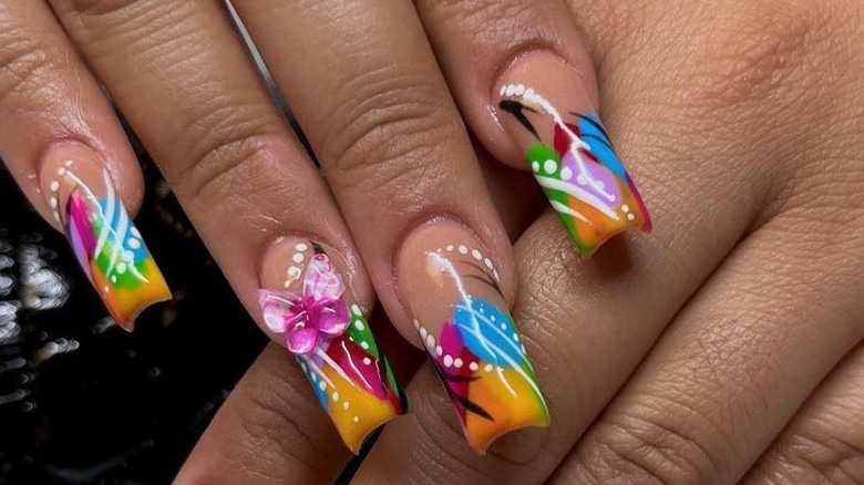 Multicolored nail art