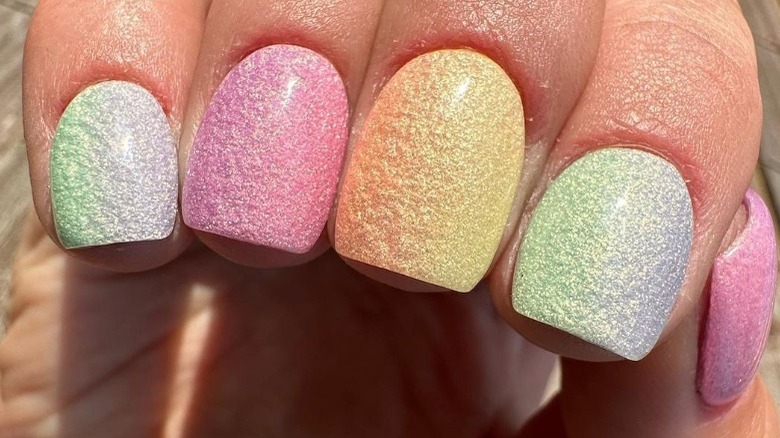 Pastel rainbow nails