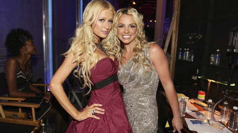 Britney Spears and Paris Hilton at the 2008 MTV Video Music Awards