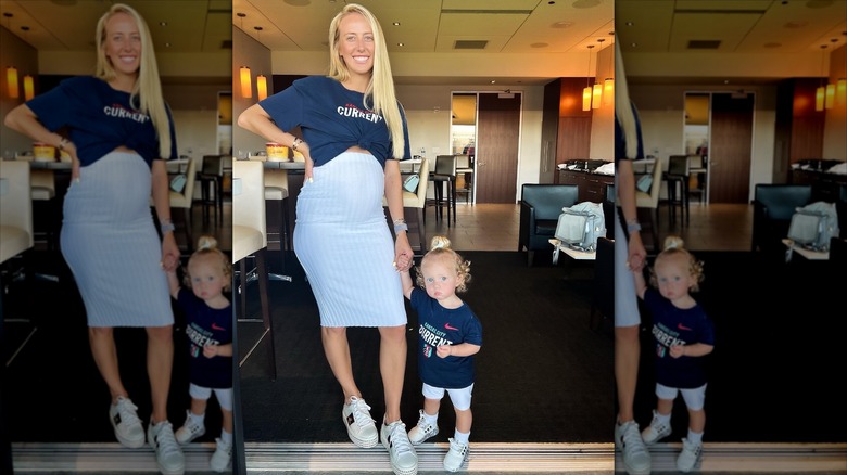 Brittany Mahomes matching outfits with her daughter