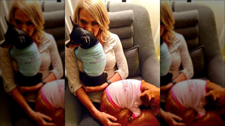 Carrie Underwood with her two dogs