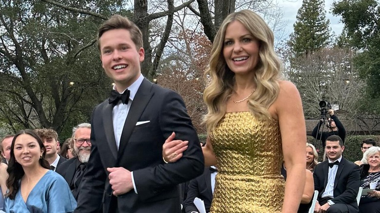 Candace Cameron Bure in a gold dress