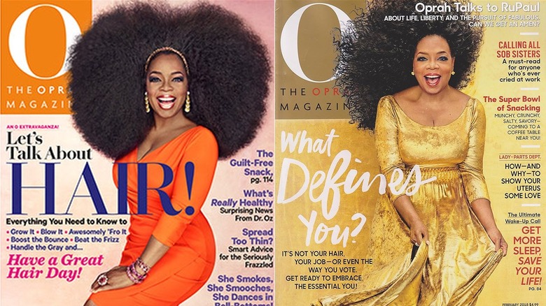 Oprah Winfrey wearing wigs