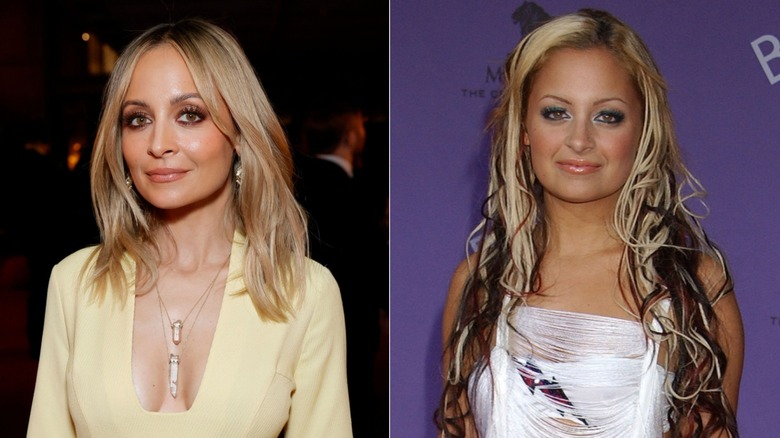 Nicole Richie with and without hair extensions