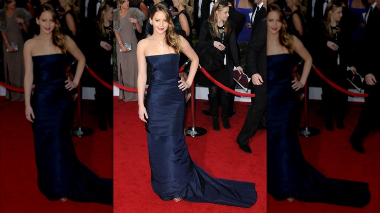 Jennifer Lawrence on red carpet at the SAG Awards