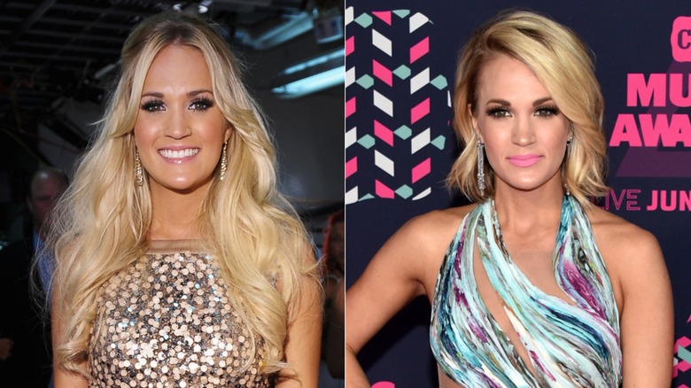 Carrie Underwood with long and short hair