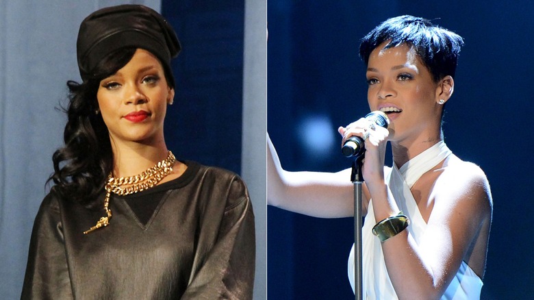 Rihanna with long and short hair