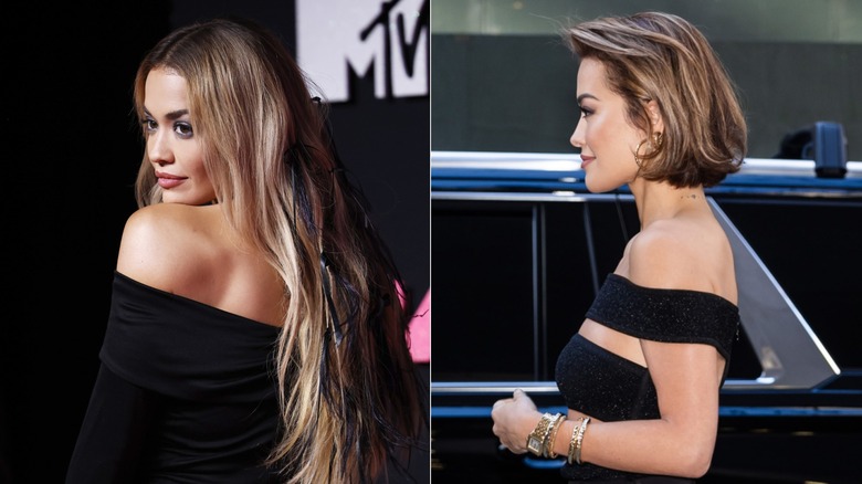 Rita Ora with short and long hair