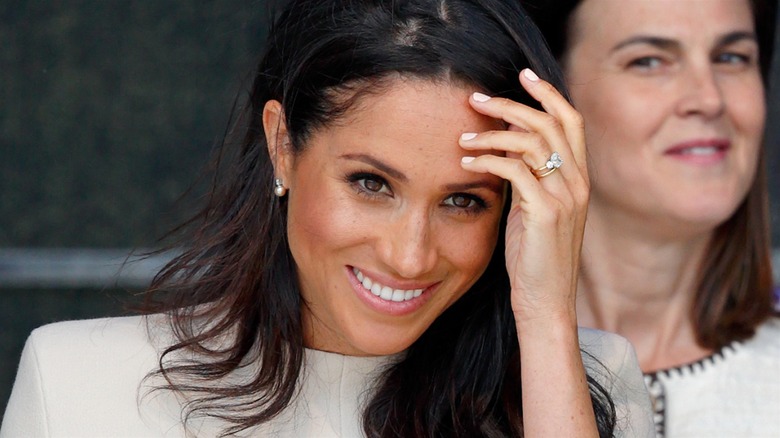 Meghan Markle with milk nails