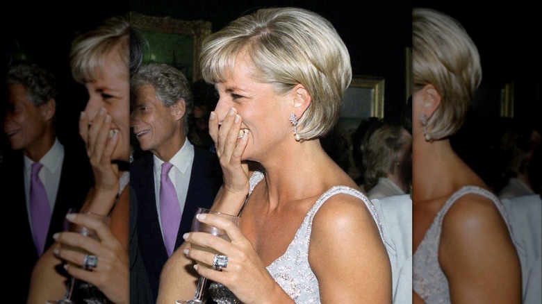 Princess Diana with a French manicure