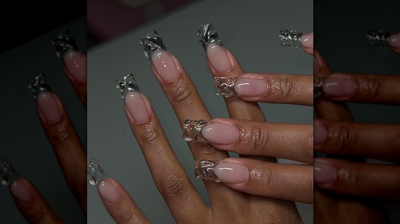 Clear textured nails