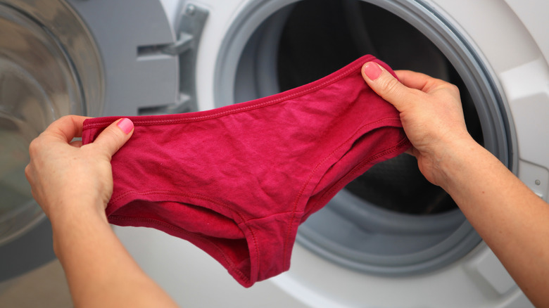 underwear and washing machine