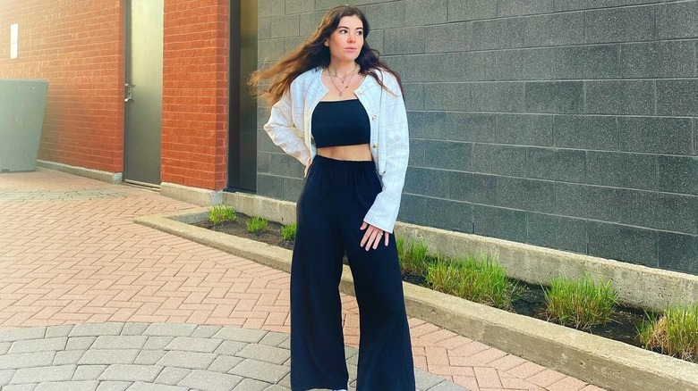 High Waisted Two Piece Palazzo Pants And Shirt Set For Spring And Autumn  Casual Wear Loose Fit, Button Closure, Long Sleeves, Plus Size From  Saylorolphus, $17.49 | DHgate.Com