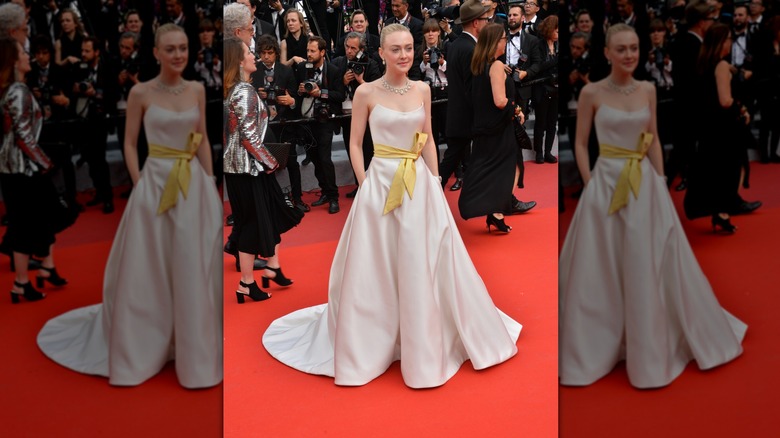 Dakota Fanning in ball gown for 2019 Once Upon A Time In Hollywood premiere