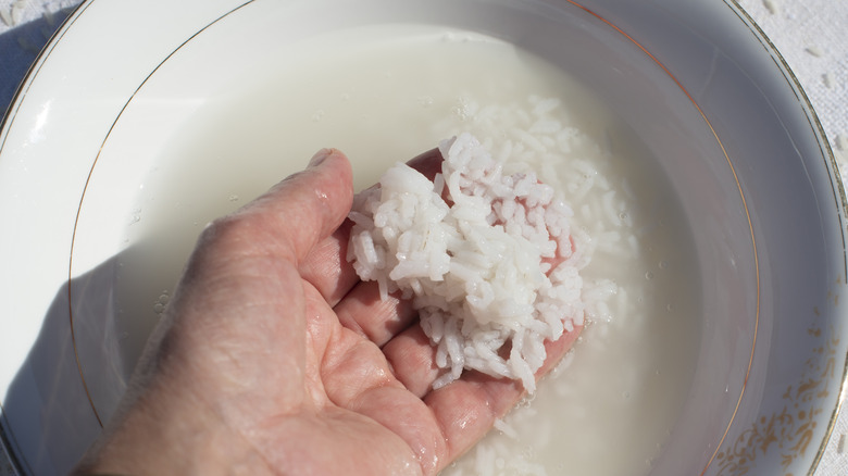 rice water in bowl