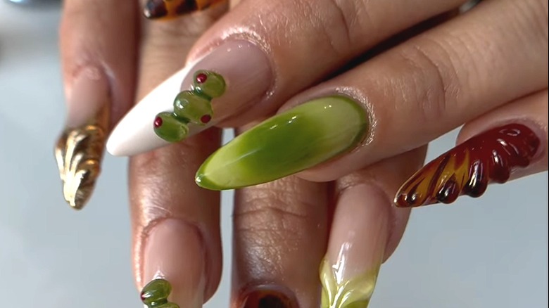 martini nails closeup