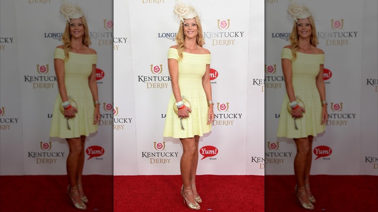 A photo of Elin Nordegren posing for a photo at Kentucky Derby