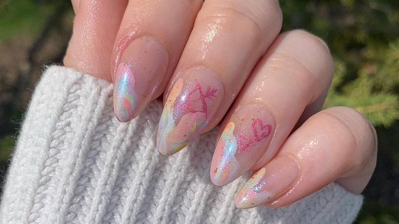 Taylor Swift Lover era-inspired nails