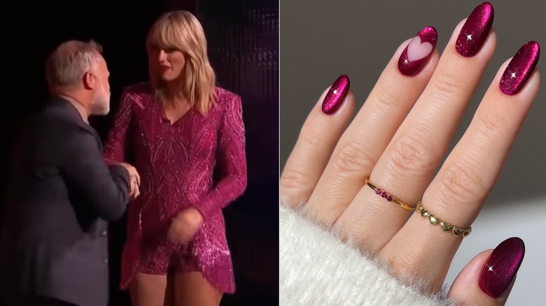 Taylor Swift on The Graham Norton Show and a pink heart manicure