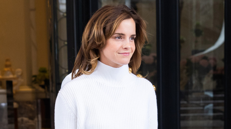 Emma Watson stepping out of hotel