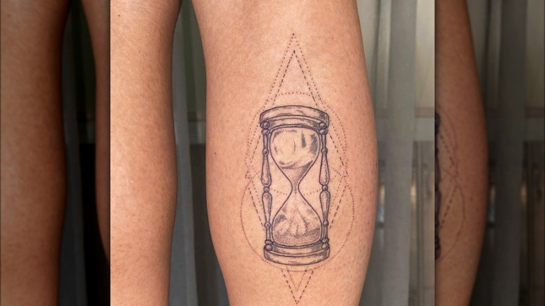 Hourglass tattoo from Ephemeral Tattoo