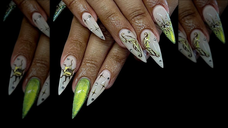 Vibrant fairy nails