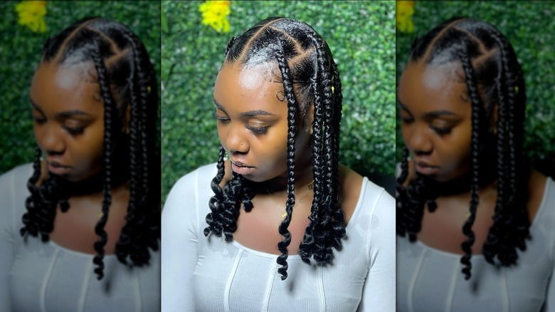 Woman with braided hair