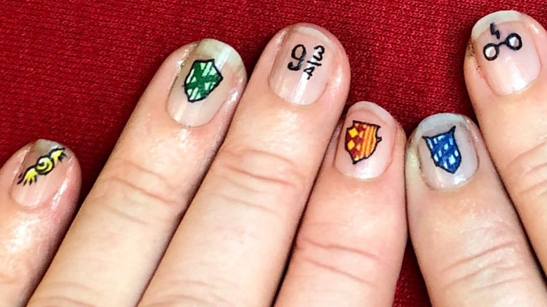 Set of Harry Potter-inspired fingernail tattoos