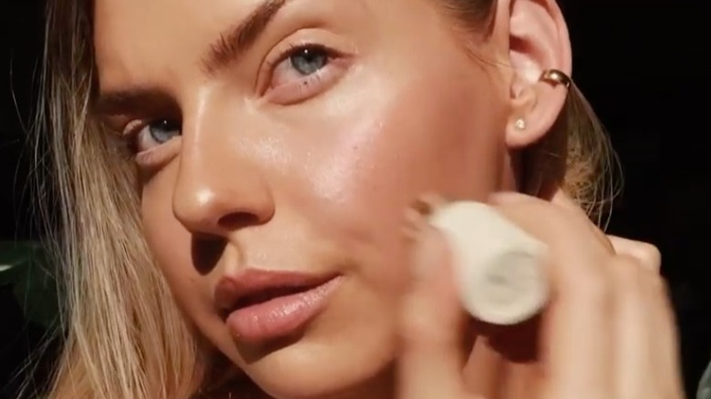 woman's golden hour makeup tutorial