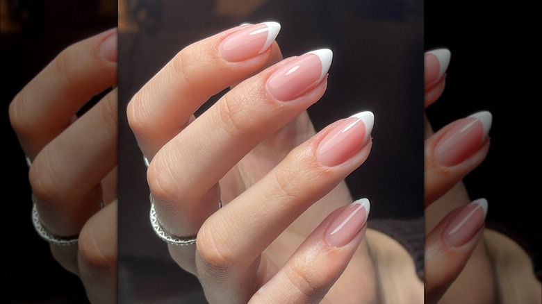 Glossy French manicure