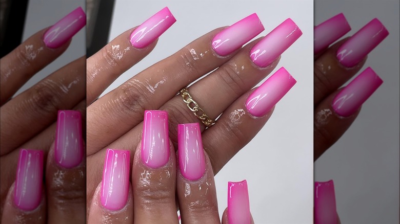 Pink aura nails