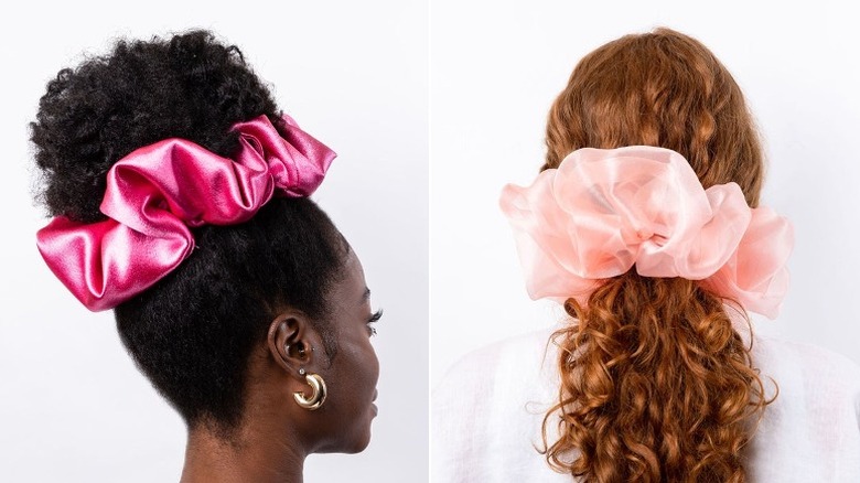 jumbo scrunchies two types of hair