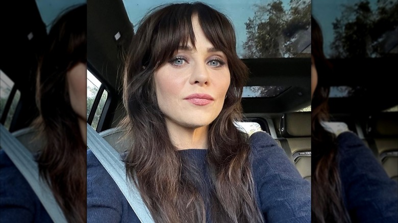 Zooey Deschanel poses for selfie