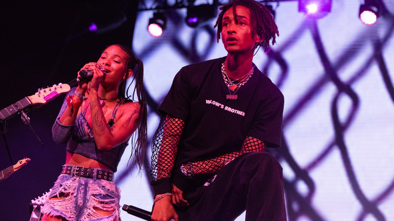 Willow and Jaden Smith on stage