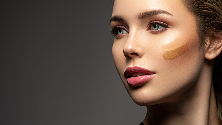 woman with cream contour