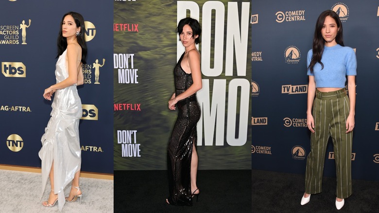 Kelsey Asbille in different red carpet looks